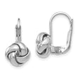 14K White Gold Polished Love Knot Leverback Earrings