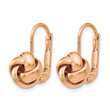 14K Rose Gold Polished Love Knot Leverback Earrings - Birthstone Company