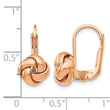 14K Rose Gold Polished Love Knot Leverback Earrings - Birthstone Company