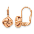 14K Rose Gold Polished Love Knot Leverback Earrings - Birthstone Company