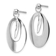 14K White Gold Polished and Scratch Finish Oval Reversible Post Ea