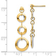 14K Two-tone Polished Circle Reversible Post Earrings