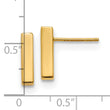 14K Polished Post Bar Earrings