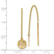 14K Polished Tree of Life Threader Earrings