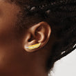14K w/Rhodium Polished Feather Ear Climber Earrings - Birthstone Company