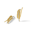 14K w/Rhodium Polished Feather Ear Climber Earrings - Birthstone Company