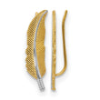 14K w/Rhodium Polished Feather Ear Climber Earrings - Birthstone Company
