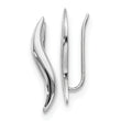 14K White Gold Polished Fancy Ear Climber Earrings