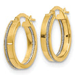 14K Polished Glimmer Infused Hoop Earrings