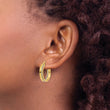 14K Polished Glimmer Infused Hoop Earrings