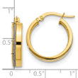 14K Polished Glimmer Infused Hoop Earrings