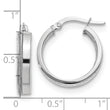 14K White Gold Polished Glimmer Infused Hoop Earrings