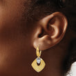 14K Polished and Textured Fancy Leverback Earrings