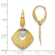14K Polished and Textured Fancy Leverback Earrings
