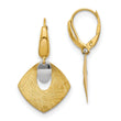 14K Polished and Textured Fancy Leverback Earrings