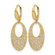 14K Polished and Textured Floral Leverback Earrings - Birthstone Company
