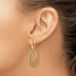 14K Polished and Textured Floral Leverback Earrings