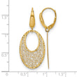 14K Polished and Textured Floral Leverback Earrings - Birthstone Company