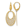 14K Polished and Textured Floral Leverback Earrings - Birthstone Company