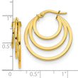 14K Polished Fancy 3 Hoop Earrings