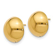 14K Polished Hollow Domed Post Earrings