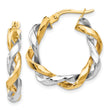 14K Two-tone Hoop Earrings
