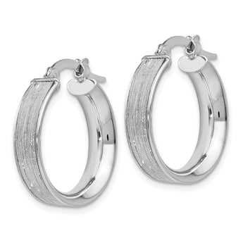 14K White Gold Glimmer Hoop Earrings