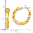 14K 3x15 D/C Round Omega Back Hoop Earrings