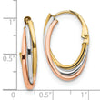 14K Tri-color Polished Hoop Earrings