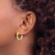 14K with White Rhodium Polished and D/C Hoop Earrings