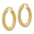 14K Polished Twisted Hoop Earrings