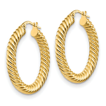 14K Polished Twisted Hoop Earrings
