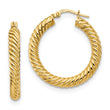14K Polished Twisted Hoop Earrings