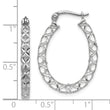 14K White Gold Polished D/C Hollow Hoop Earrings