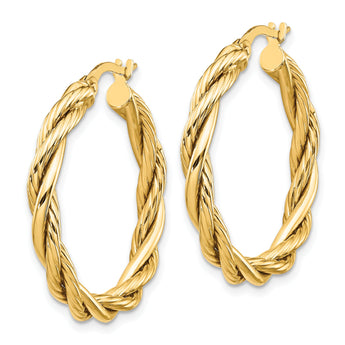 14K Polished Twisted Hoop Earrings