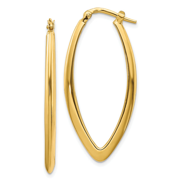 14K Polished Fancy Hoop Earrings