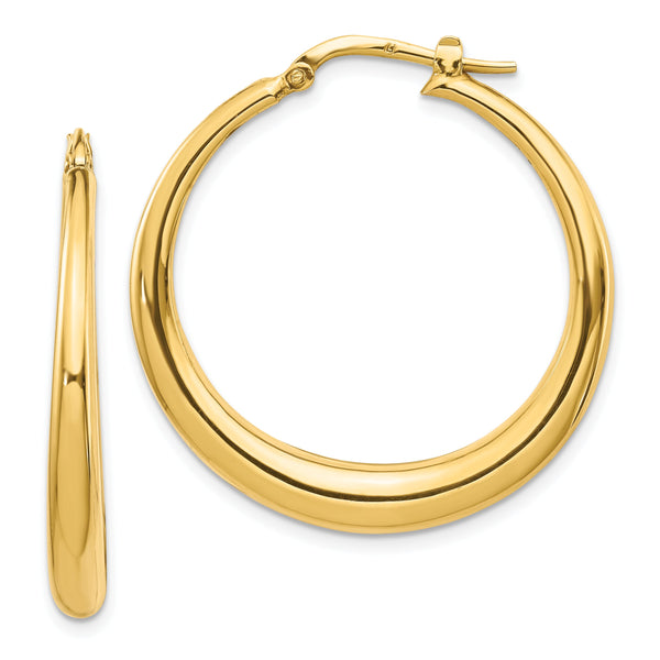 14K Polished Fancy Hoop Earrings
