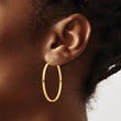 14K 2mm Polished Hoop Earrings