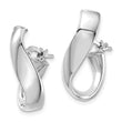 14K White Gold 5mm High Polished Omega Back Hoop Earrings