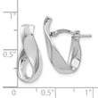 14K White Gold 5mm High Polished Omega Back Hoop Earrings