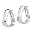 14K White Gold 5mm Triangle Omega Back Hoop Earrings