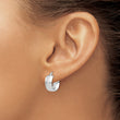 14K White Gold 6mm High Polished Huggie Earrings