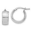14K White Gold 6mm High Polished Huggie Earrings