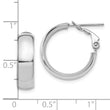 14K White 6mm High Polished Omega Back Hoop Earrings