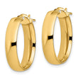 14K 6mm High Polished Oval Hoop Earrings