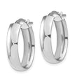 14k White Gold 6mm Polished Oval Hoop Earrings