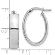 14k White Gold 6mm Polished Oval Hoop Earrings