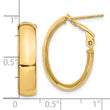 14K 6mm High Polished Omega Back Hoop Earrings