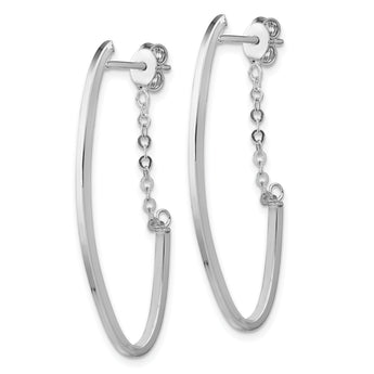 14k White Gold Polished Hoop Earrings