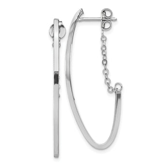 14k White Gold Polished Hoop Earrings